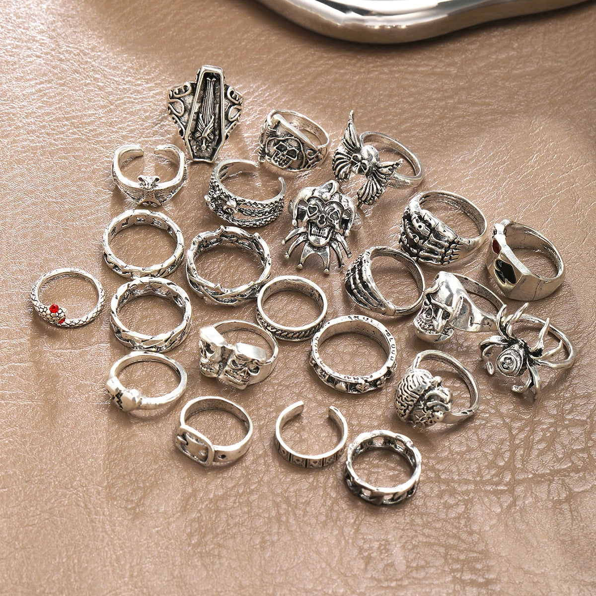 New 23Pcs/Set Gothic Skeleton Unisex Ring Set