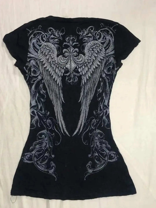 Y2k Crop Top Punk Graphic T-shirts Street Hot Girl