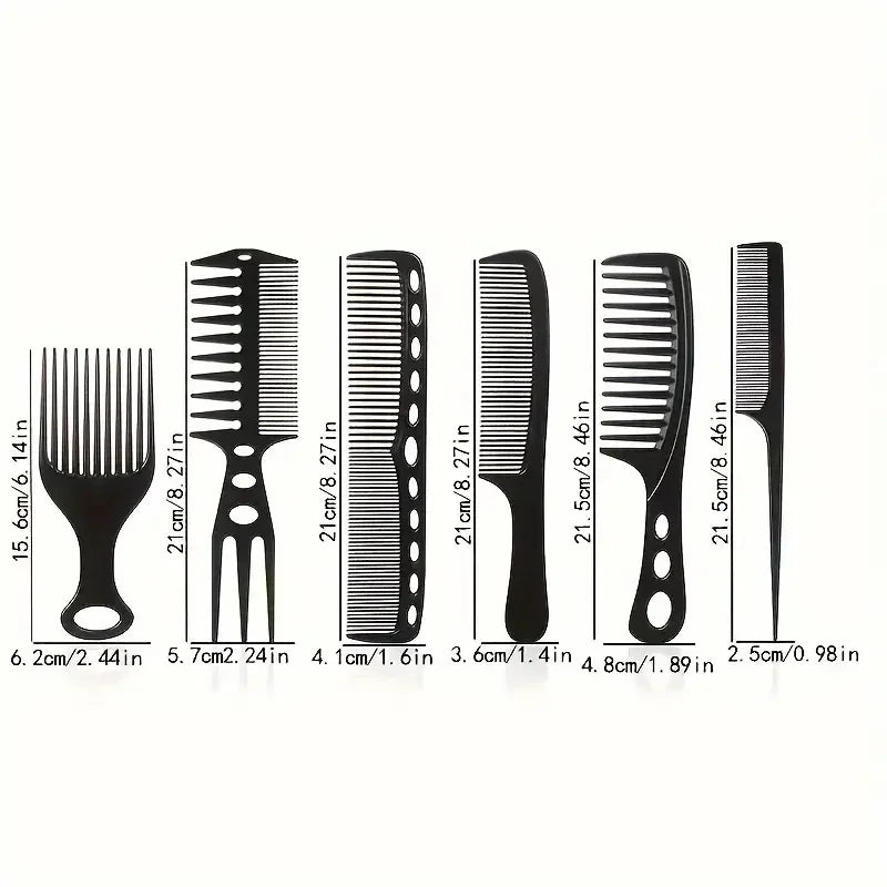 6Pcs/set Professional Barber Salon Hair Style Comb