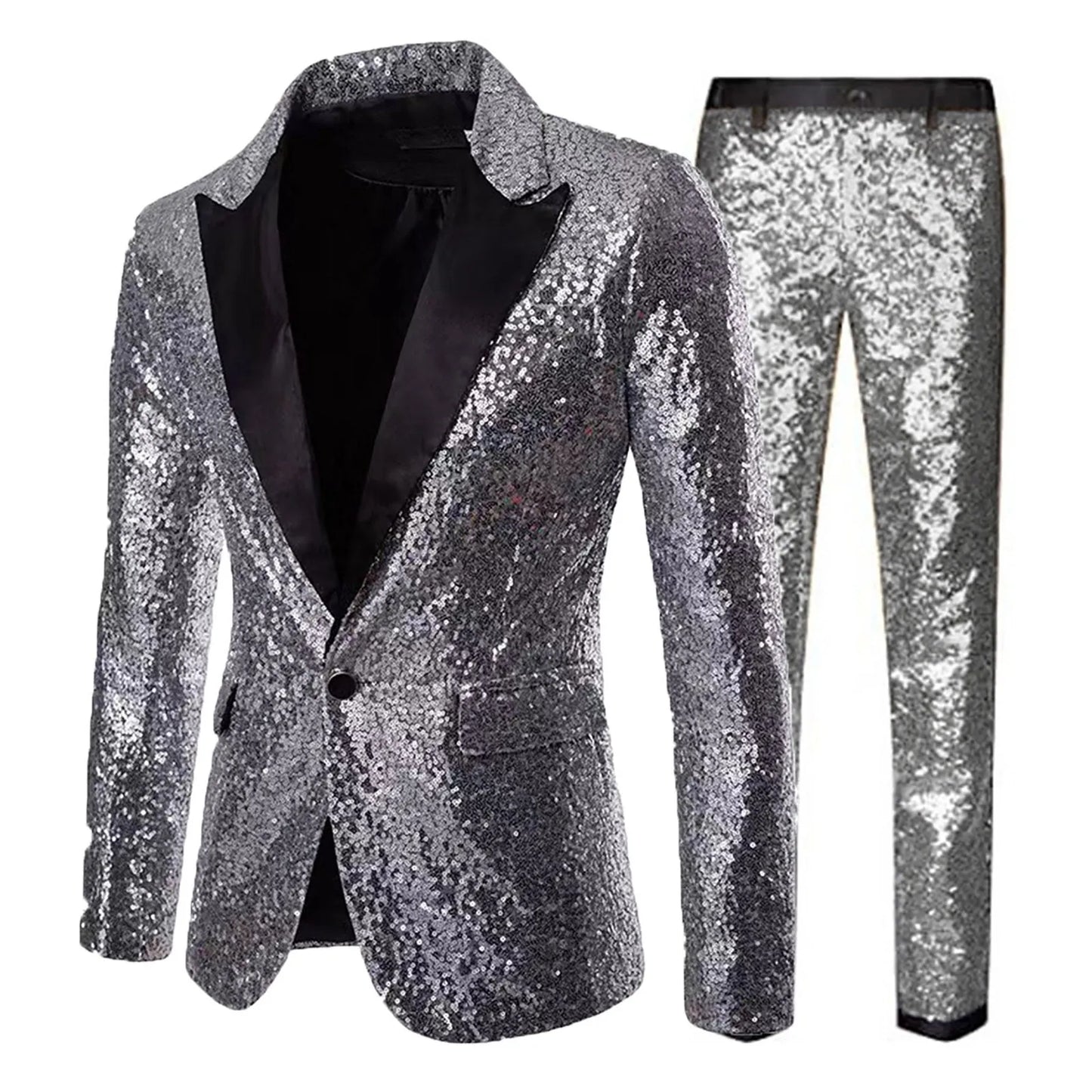 Men Long Sleeve Suit Jackets And Trousers