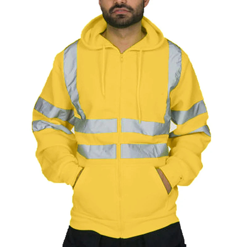 Men s High Visibility Reflective Hooded Workwear