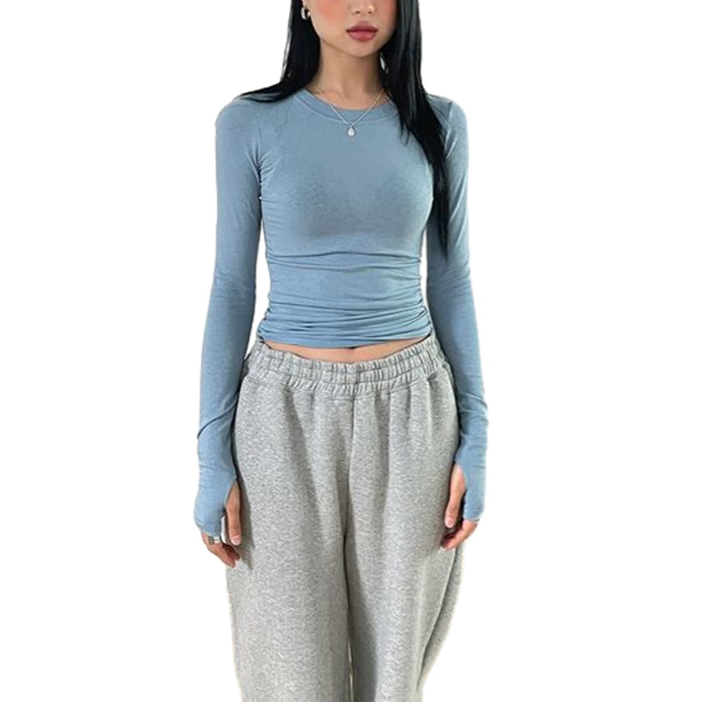 Women Casual Thumb Hole Shirt