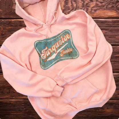 Turquoise Junkie Gray Hoodie Sweatshirt Western Clothing Western
