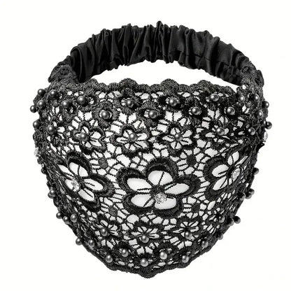 Women's Floral Headband  Beaded Details, Wide Comfortable Hair Bands