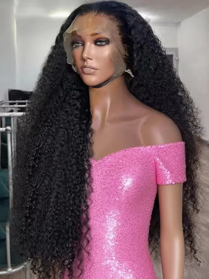 Deep Curly Lace  Real Human Hair Wigs For Women Wet And Wavy