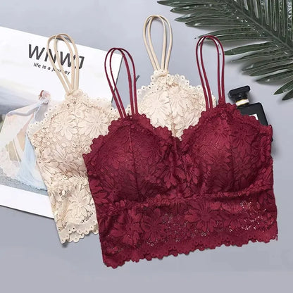 4pcs Women's Lace Breathable & Comfortable Stretchy Lingerie Set