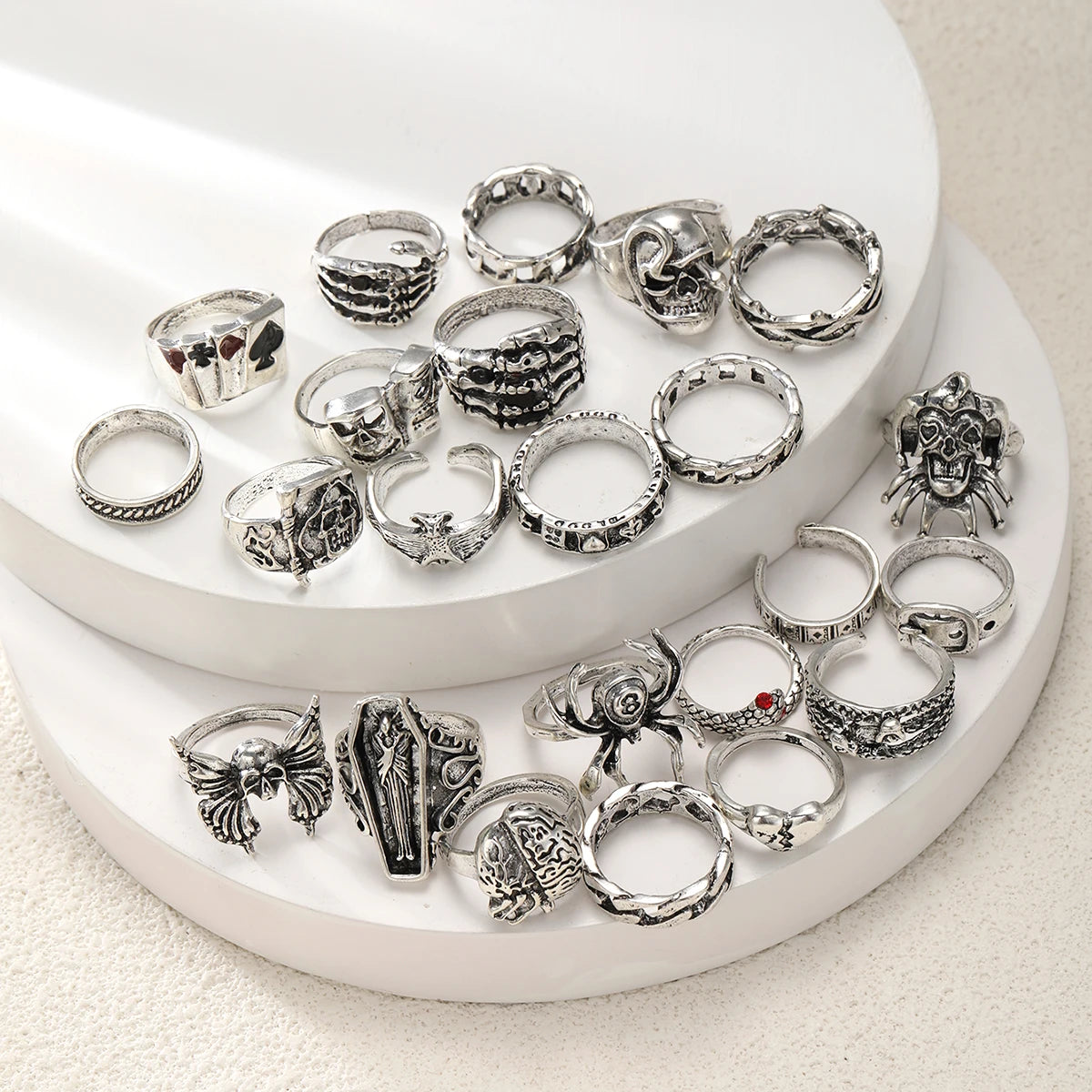 New 23Pcs/Set Gothic Skeleton Unisex Ring Set