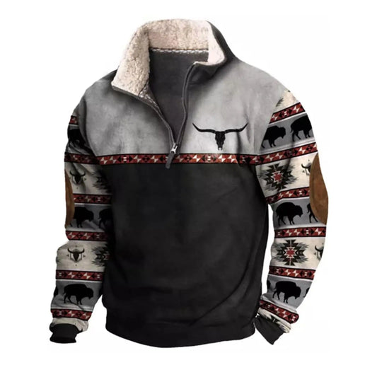 Cowboy Sweatshirt Vintage Western Aztec Sweatshirt Casual