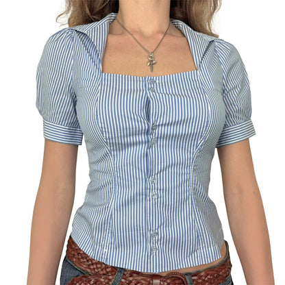 Women s Casual Floral Print Blouse Short Sleeve V-Neck Button Down