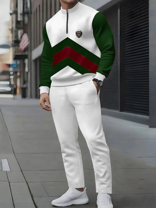 Men's Fashionable Sports Long-Sleeved Top and Long Pants