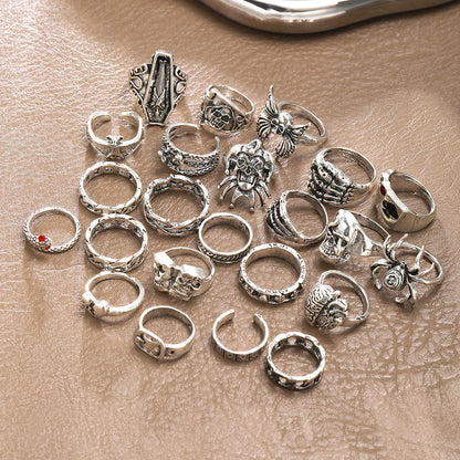 New 23Pcs/Set Gothic Skeleton Unisex Ring Set