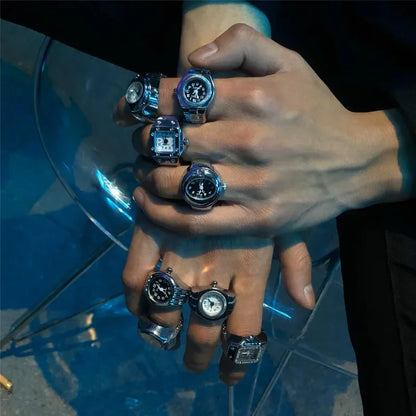Quartz Watch Rings Women Men