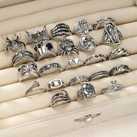 New 23Pcs/Set Gothic Skeleton Unisex Ring Set