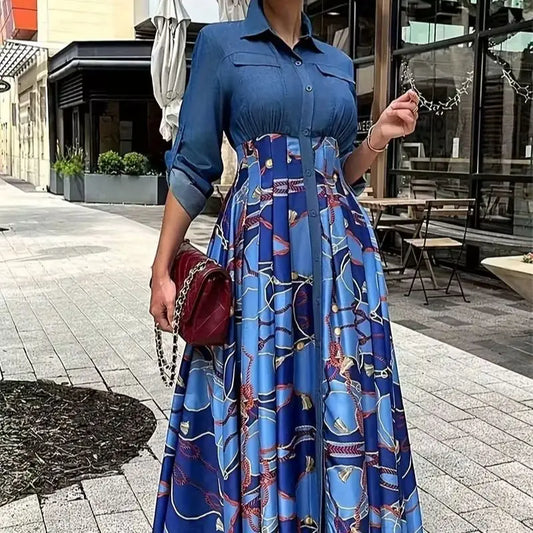 Women's Paisley Print Patchwork Button-front