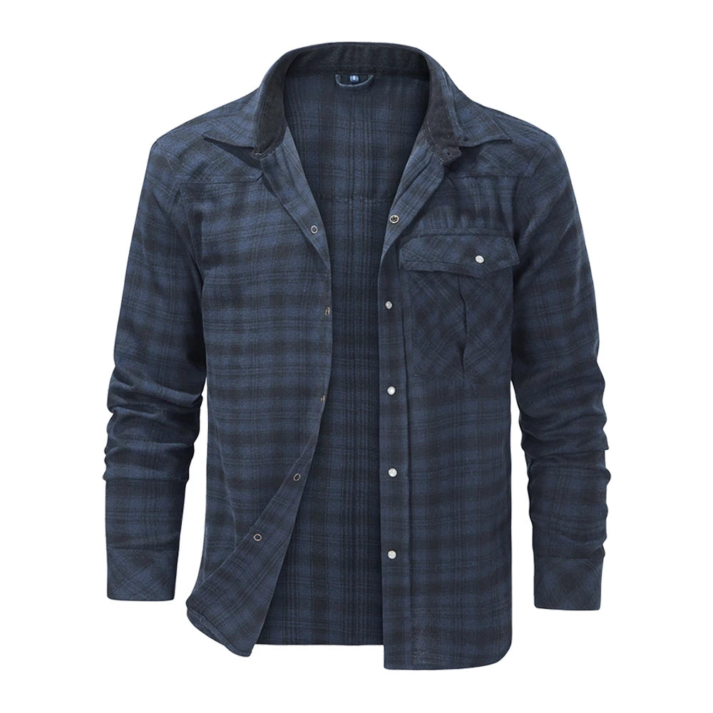 Plaid Checkered Brushed Casual Western Snap Shirt