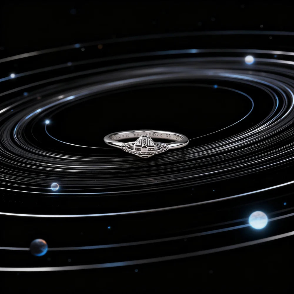 Round Diamond Bamboo Knot Saturn Ring
