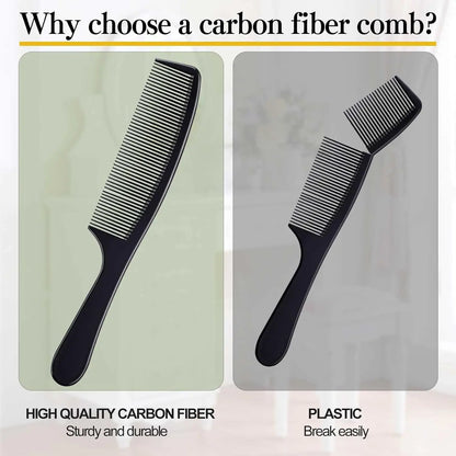 4 Pieces Combs for Women and Man, Premium Black Carbon Fiber Hair Comb Set for Teasing and Parting, Combs for Hair Stylists.