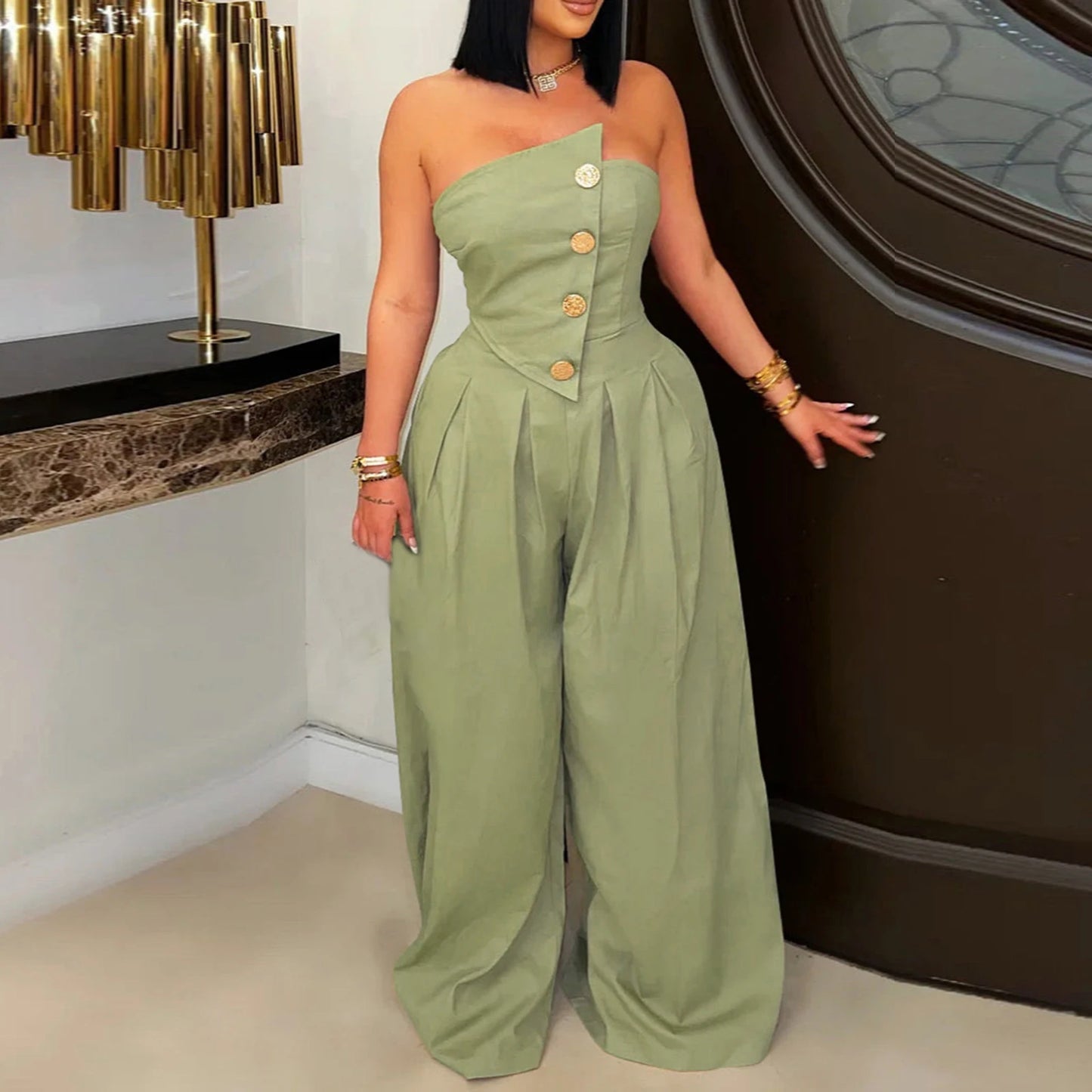 Elegant Off-Shoulder Jumpsuit With Belted Waist