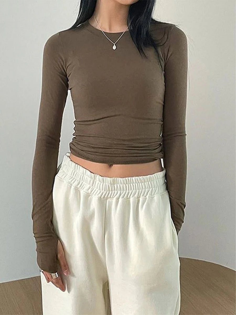 Women Casual Thumb Hole Shirt
