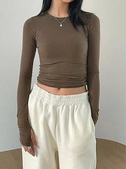 Women Casual Thumb Hole Shirt
