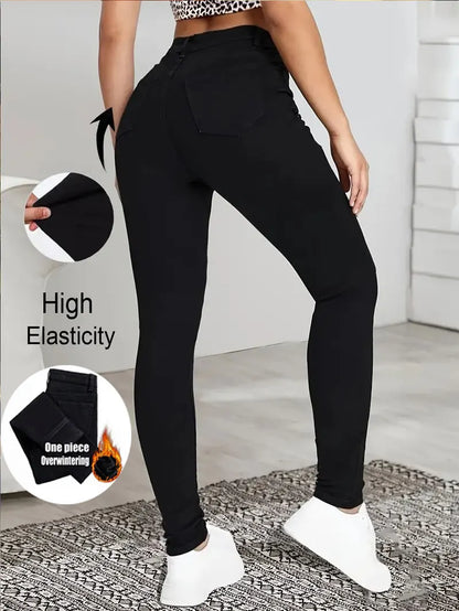 Women's High Waisted Basic Black Jeans