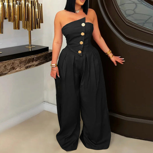 Elegant Off-Shoulder Jumpsuit With Belted Waist