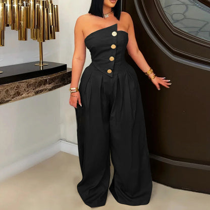 Elegant Off-Shoulder Jumpsuit With Belted Waist