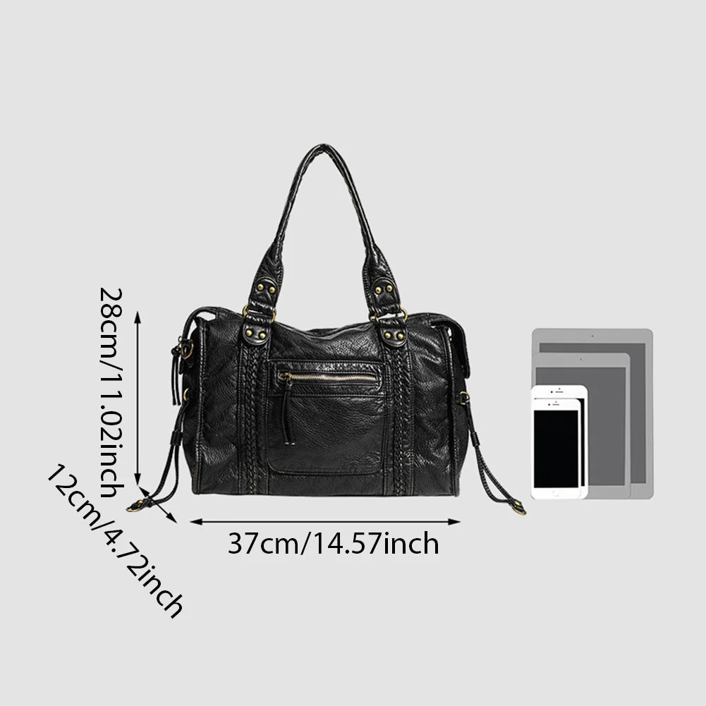 Leather Retro Shoulder Bag For Women