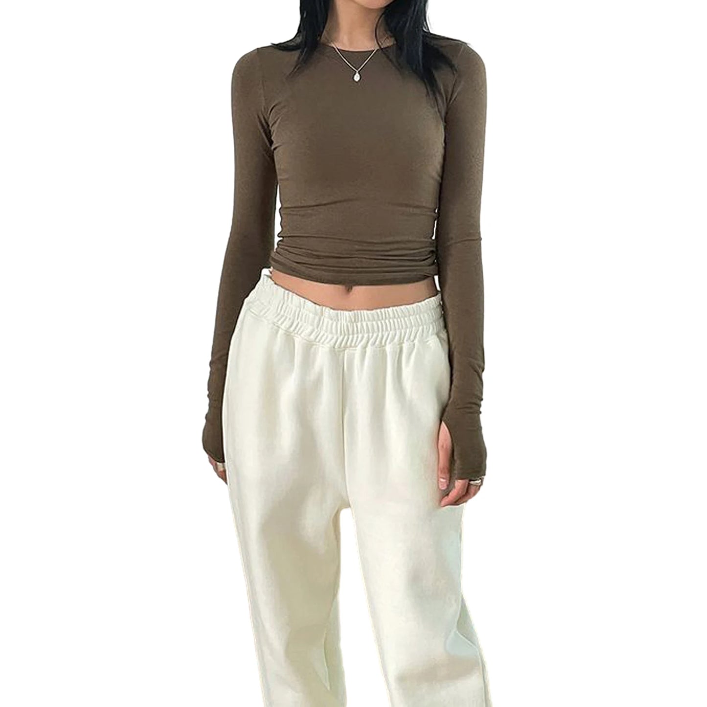 Women Casual Thumb Hole Shirt