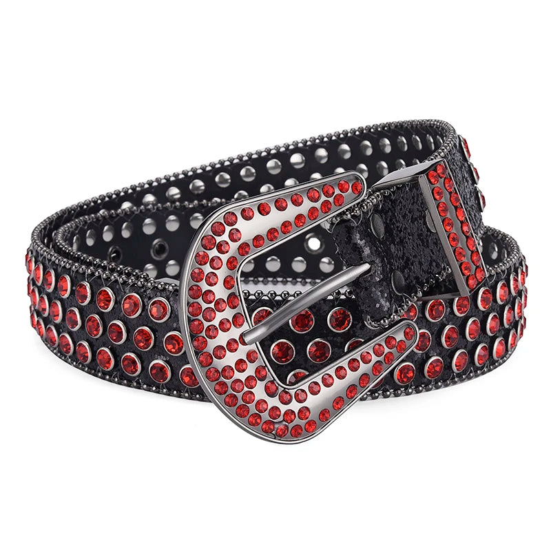 Men's Jeans Rhinestone Large Size Belt Women's