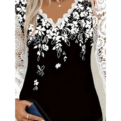 Casual Shirt Vintage Button V Neck Hollow