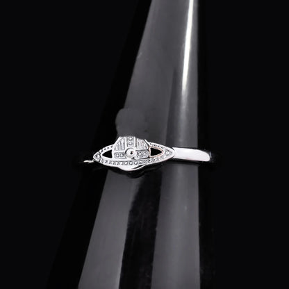 Round Diamond Bamboo Knot Saturn Ring