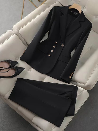 2Pcs Women's Suit Casual Pants Fashion