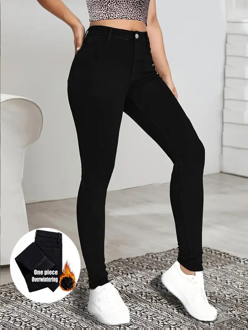 Women's High Waisted Basic Black Jeans