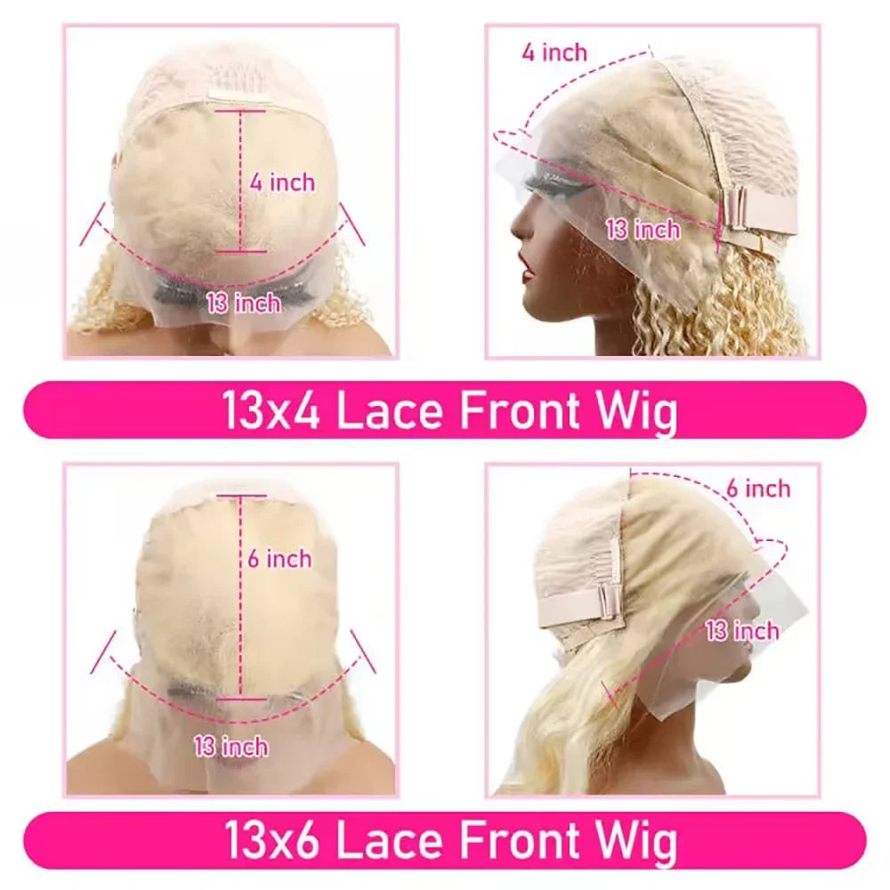 Blonde Colored Straight Human Hair Wigs Lace Front Wigs For Women
