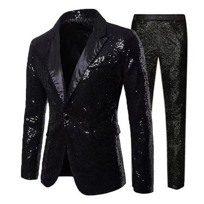 Men Long Sleeve Suit Jackets And Trousers