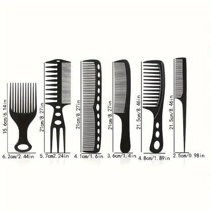 6Pcs/set Professional  Barber Salon Hair Style Comb