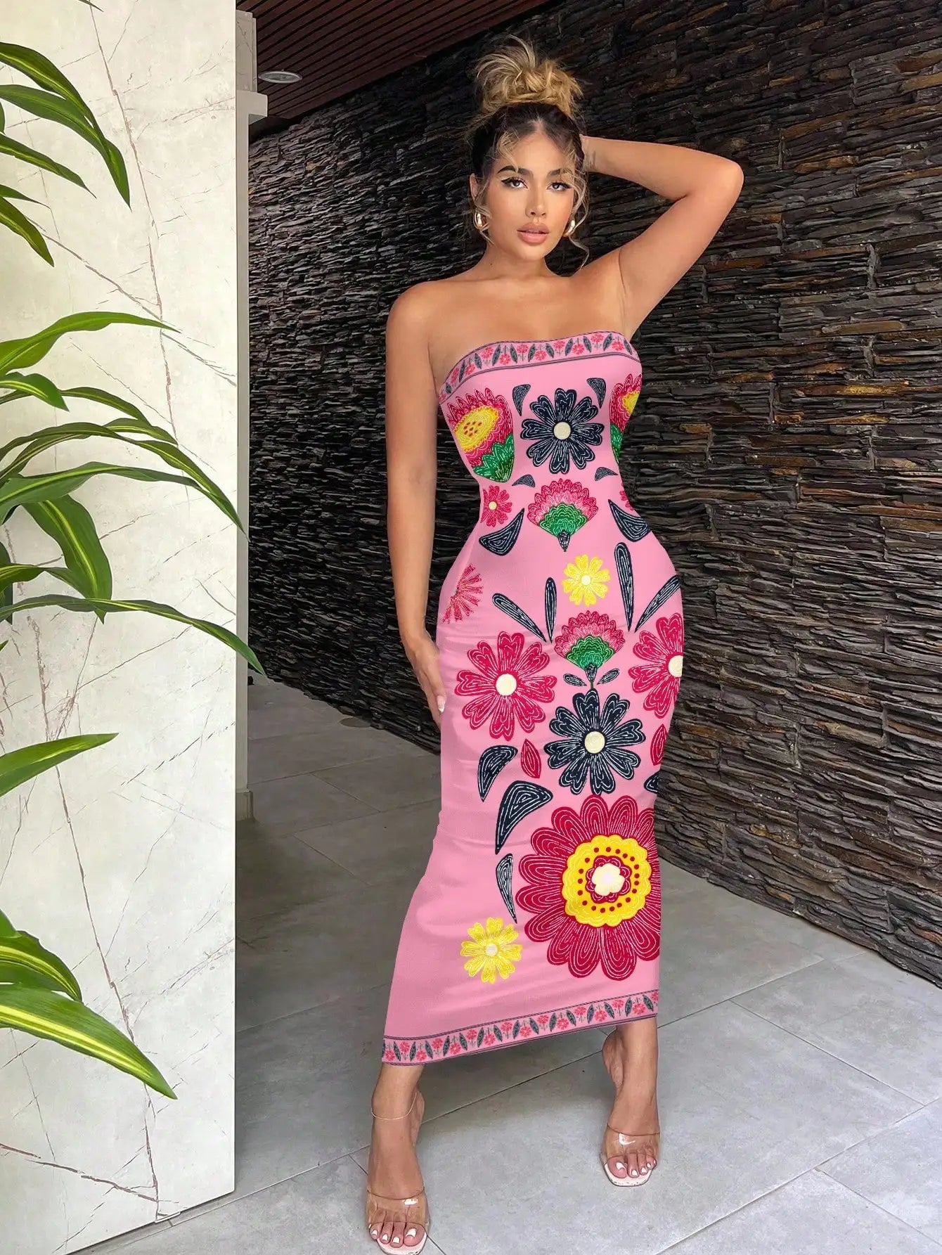 Bohemian Floral Print Maxi Beach Casual Dress