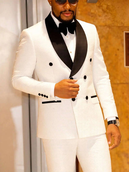 Men's Two-Piece Slim-Fitting Floral Tuxedo Suit,
