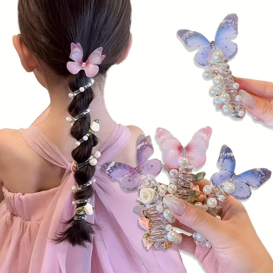 2pcs Whimsical Butterfly Mesh Headbands for Girls Hair