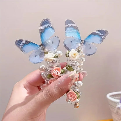 2pcs Whimsical Butterfly Mesh Headbands for Girls Hair
