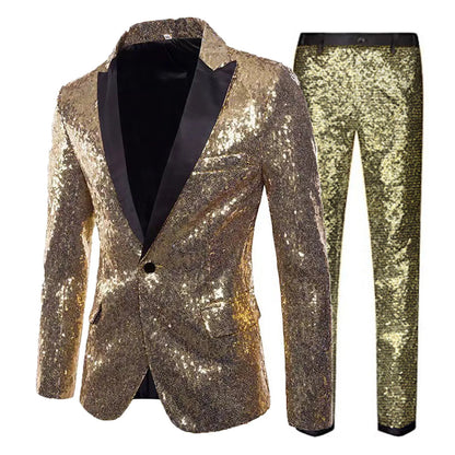 Men Long Sleeve Suit Jackets And Trousers