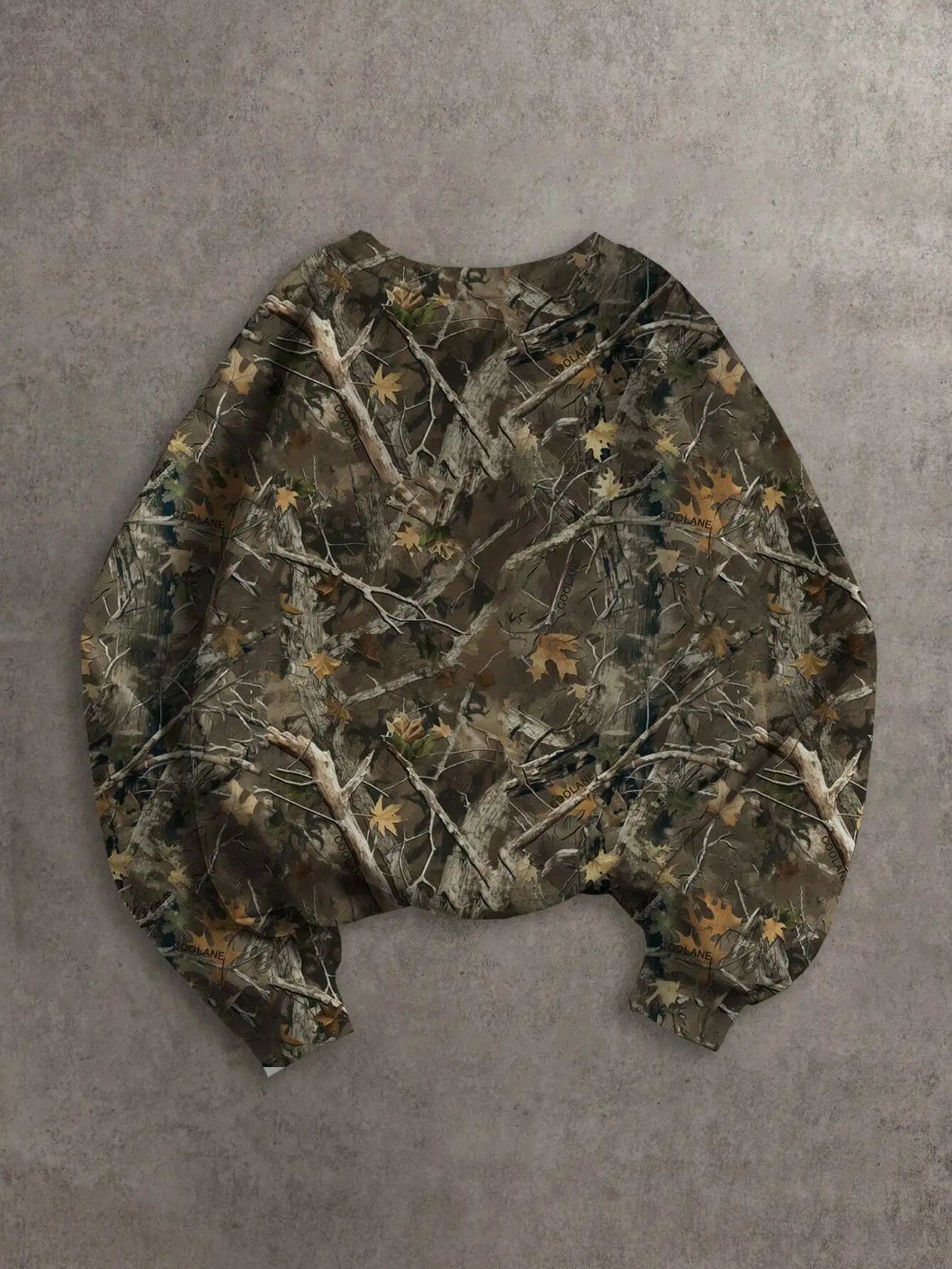 Women's Camo Print Long Sleeve Crewneck Sweatshirt