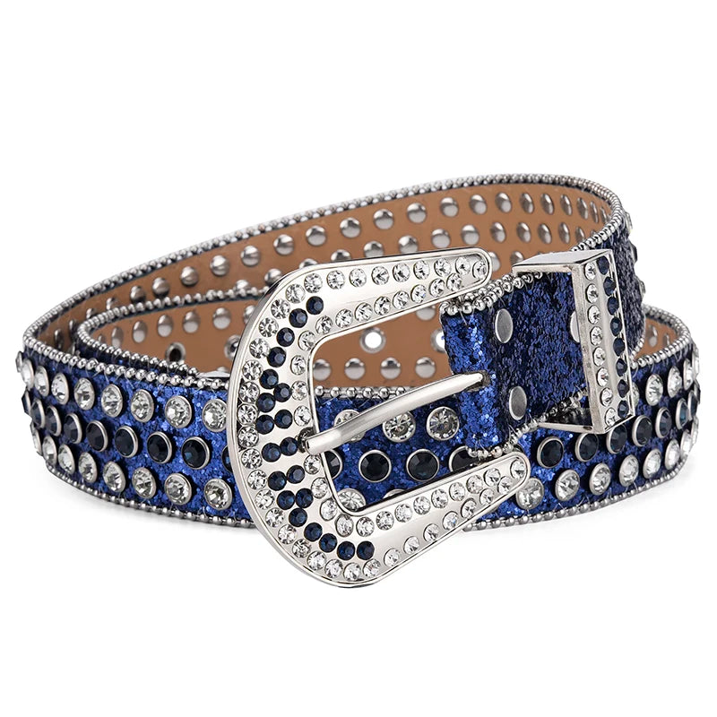 Men's Jeans Rhinestone Large Size Belt Women's