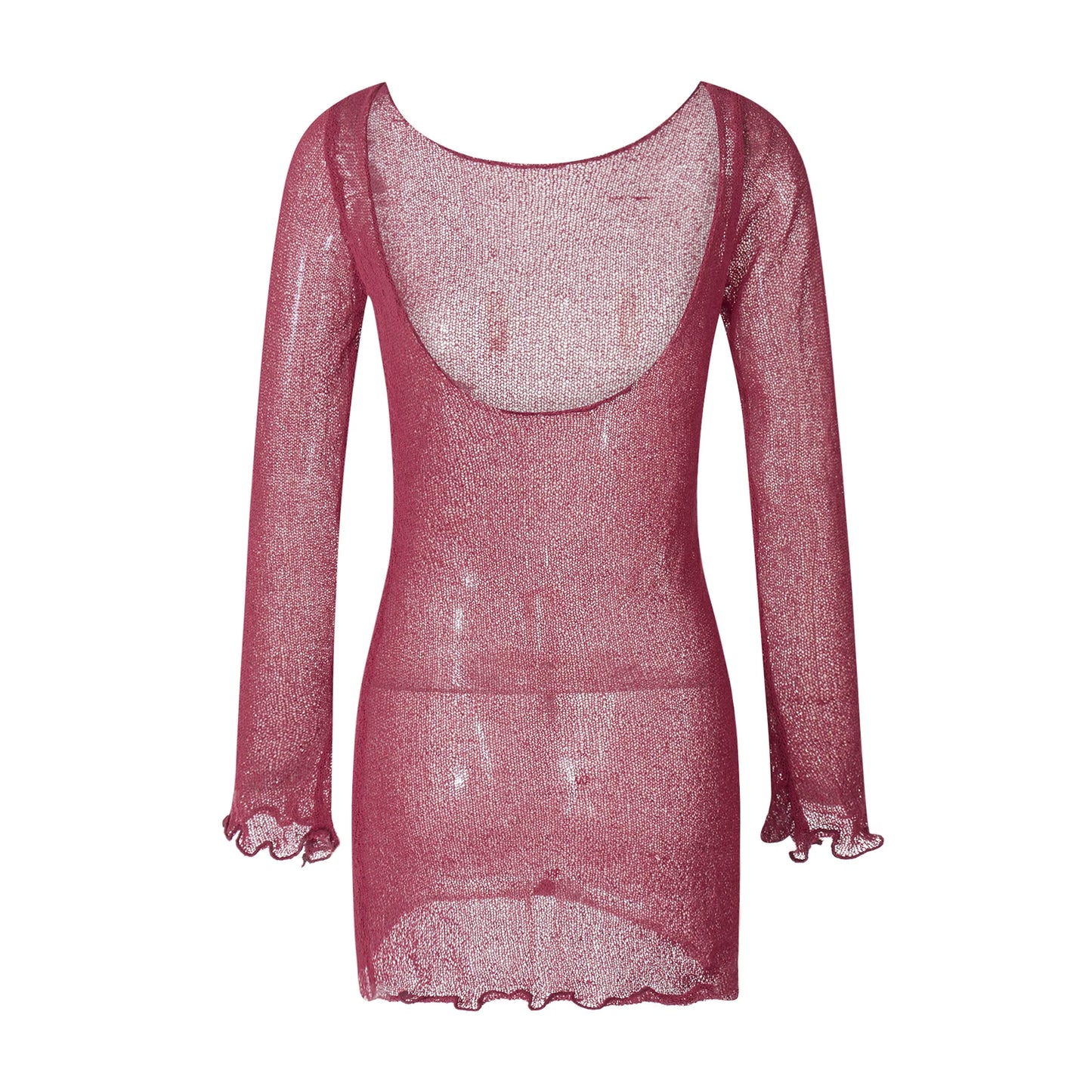 Women Bikini Cover-Ups Solid Color See-Through