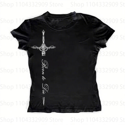 Printing Women's Long Sleeve Tee  Vintage Streetwear
