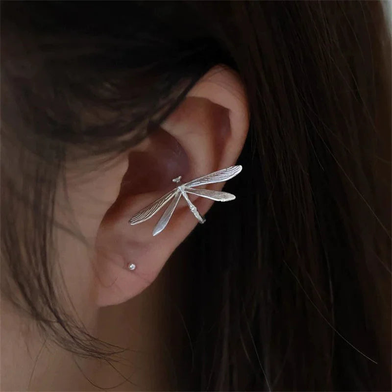 Vintage Delicate Dragonfly No Hole Ear Bone Clip Earrings