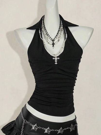 Y2k Crop Top Punk Graphic T-shirts Street Hot Girl