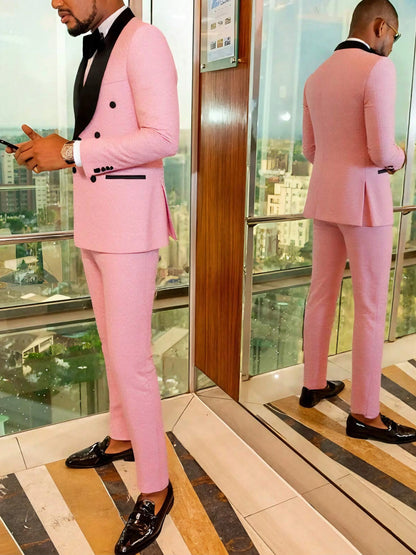 Men's Two-Piece Slim-Fitting Floral Tuxedo Suit,