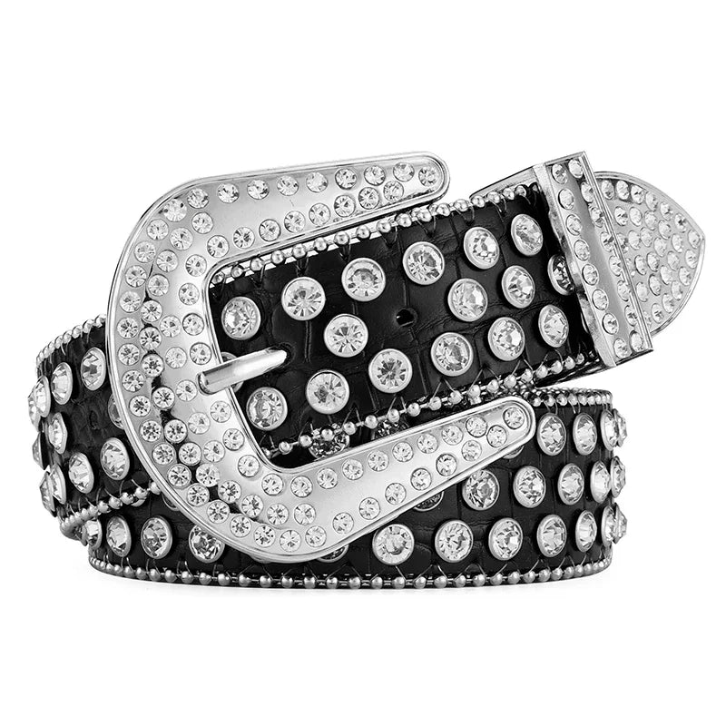 Men's Jeans Rhinestone Large Size Belt Women's